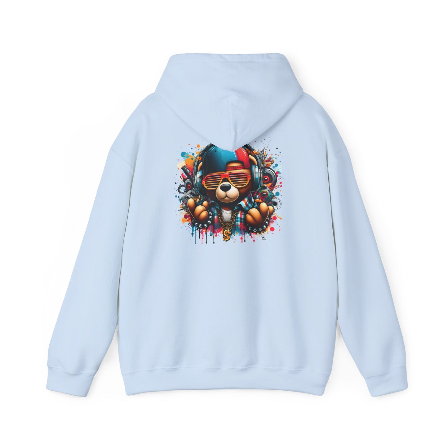 Colorful Bear Graphic Hoodie, personalized Unisex Sweatshirt for Animal Lovers, Gift for Birthdays, Casual Wear, Cozy Pullover, Streetwear Style